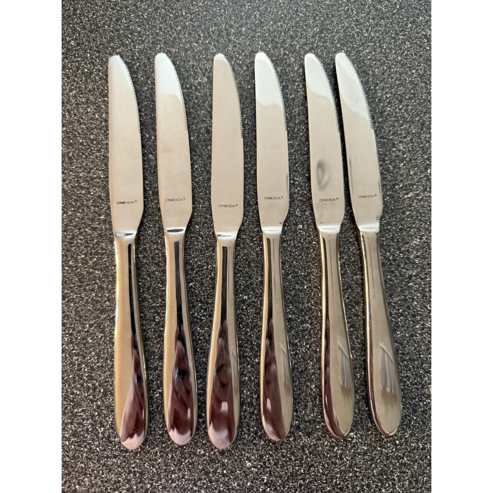 Oneida LUANN Stainless Steel Dinner knives‎ 9" Set Of 6